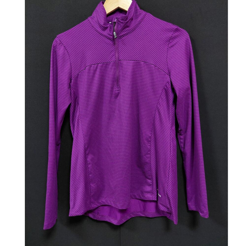 EDDIE BAUER Purple 1/2 Zip Pullover Top Solid Knit Long Sleeve Women Size S
